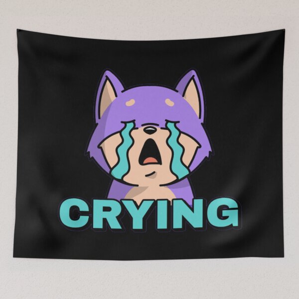 Item preview, Crying Funny Purple Wolf Chat Emote designed and sold by GenZFashion000.