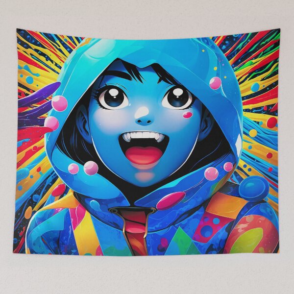 Item preview, Vibrant Pop Art Anime Girl – Colorful Hoodie Aesthetic Illustration designed and sold by IMuDesigner.