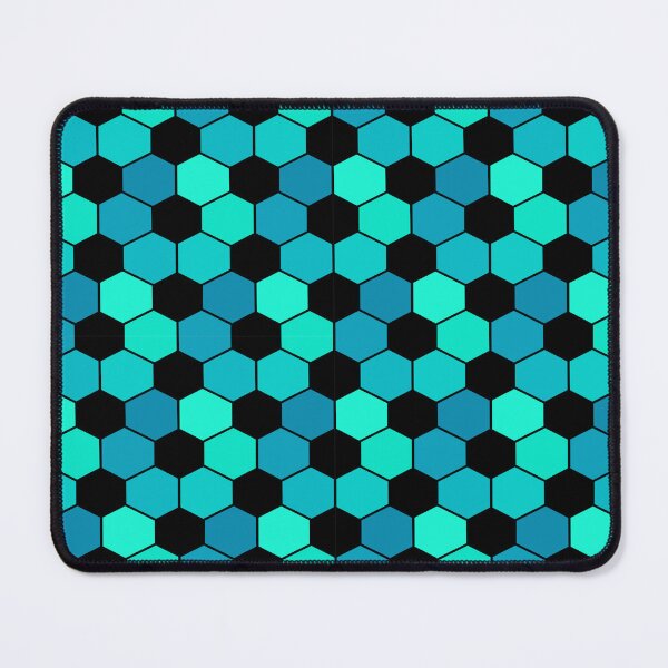 Item preview, Aqua Blue Soccer Ball Hexagon Pattern designed and sold by BlackthornDsign.