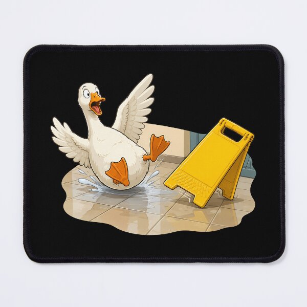 Item preview, Goose On A Slippery Floor designed and sold by Funny Vintage Stickers And T-Shirts.