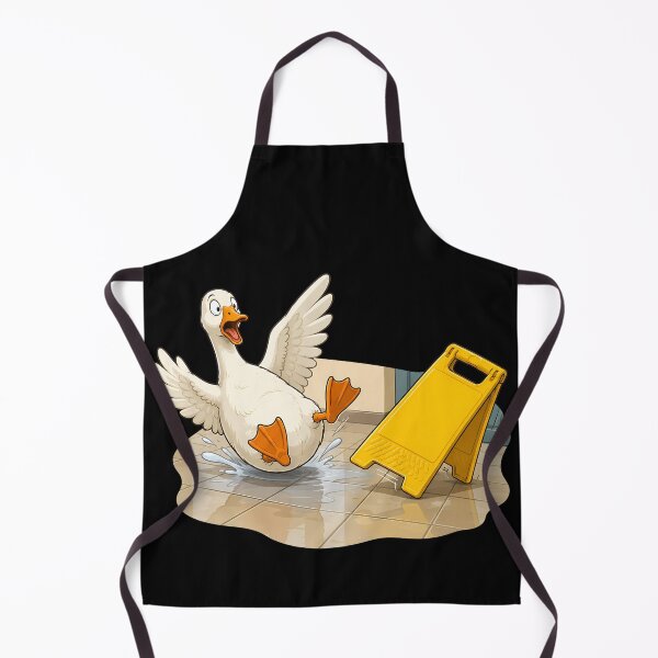 Item preview, Goose On A Slippery Floor designed and sold by Funny Vintage Stickers And T-Shirts.