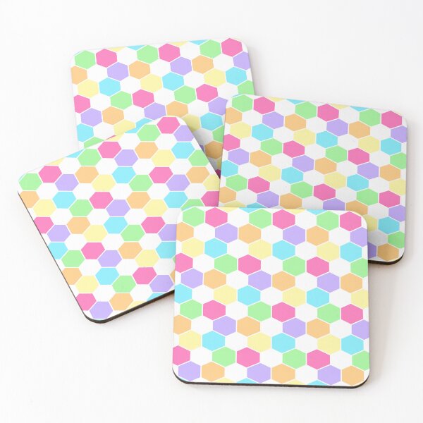 Item preview, Rainbow Pastel Soccer Ball Hexagon Pattern designed and sold by BlackthornDsign.
