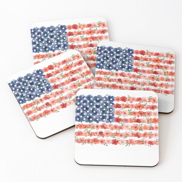 Item preview, Floral American Flag Flowers Wildflowers 4th of July T-Shirt designed and sold by JJLetterDesigns.