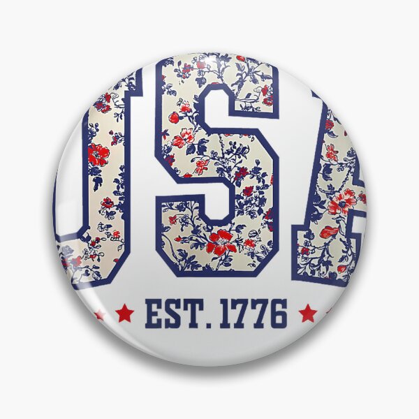 Item preview, Floral USA Est 1776 Patriotic Wildflower 4th of July Retro T-Shirt designed and sold by Voila-creative.