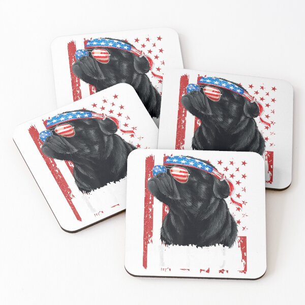 Item preview, Funny Black Pug 4th of July Dog Mom Dog Dad Merica USA Flag T-Shirt designed and sold by Badriiiii.
