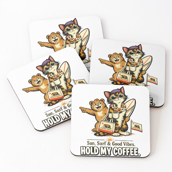 Item preview, Unbothered in California — Surf Cat Bear Humor Gift designed and sold by Martin's_Design.