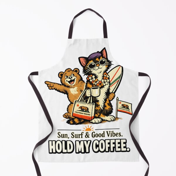 Item preview, Unbothered in California — Surf Cat Bear Humor Gift designed and sold by Martin's_Design.