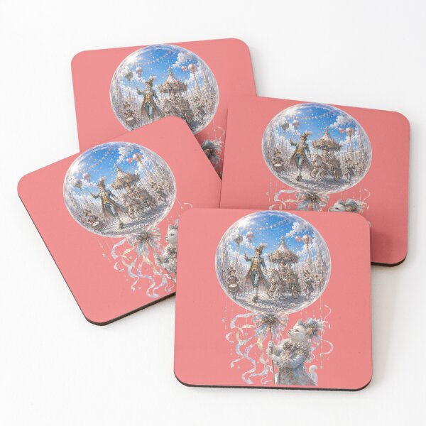 Item preview, White Cat Balloon Keeper – Fantasy Parade Crystal World Art designed and sold by sunbowjp stadio.