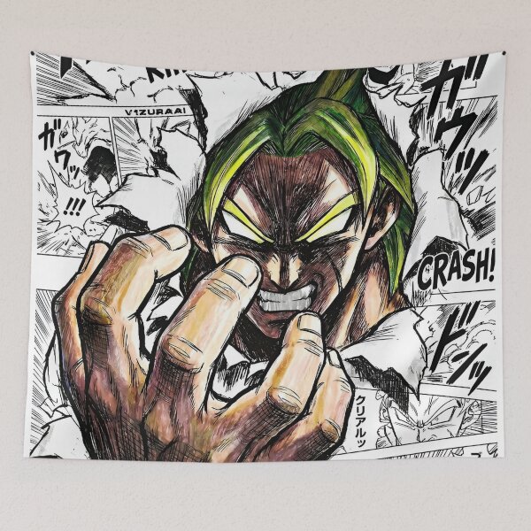 Item preview, Legendary Super Saiyan Broly Manga Collage Art | Dragon Ball Z Anime Warrior Poster designed and sold by Dyan4.