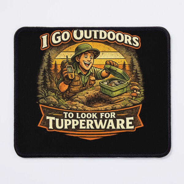 Item preview, I Go Outdoors To Look For Tupperware Funny Geocaching Vintage T-Shirt . designed and sold by  BreedCraft Studio.
