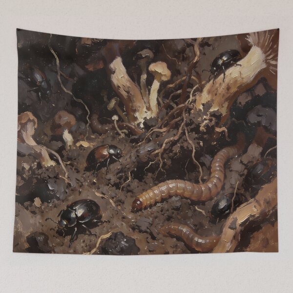 Item preview, Forest Beetles and Mushrooms Ecosystem Art designed and sold by cr6zym1nd.