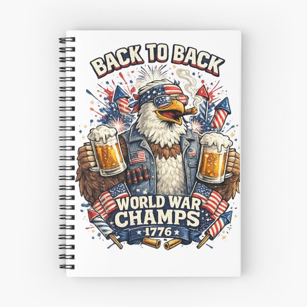 Item preview, Back To Back World War Champs 1776 Funny Patriotic Eagle USA Independence Day Shirt designed and sold by CreativeNest Prints.