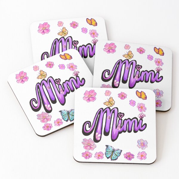 Item preview, Mimi Top 10 best personalised personalized custom name purple cursive with butterflies and soft pink flower petals designed and sold by Artonmytee.