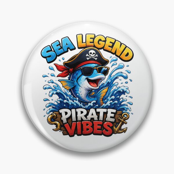 Item preview, Sea Legend Pirate Vibes Funny Pirate Fish Cartoon T-Shirt designed and sold by M.Store.
