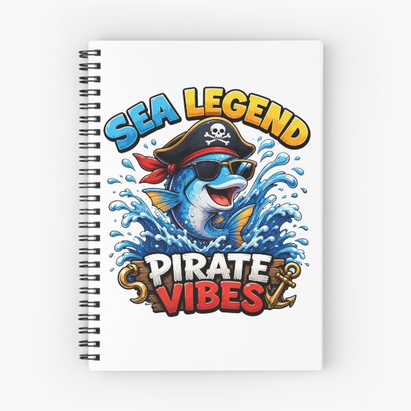 Item preview, Sea Legend Pirate Vibes Funny Pirate Fish Cartoon T-Shirt designed and sold by M.Store.