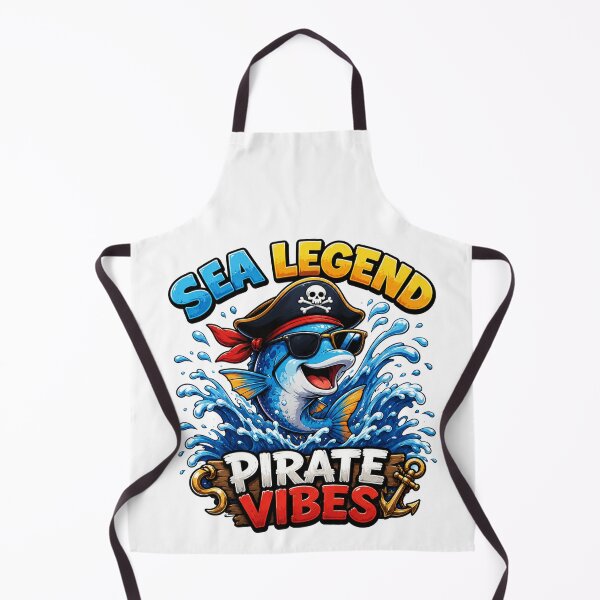 Item preview, Sea Legend Pirate Vibes Funny Pirate Fish Cartoon T-Shirt designed and sold by M.Store.