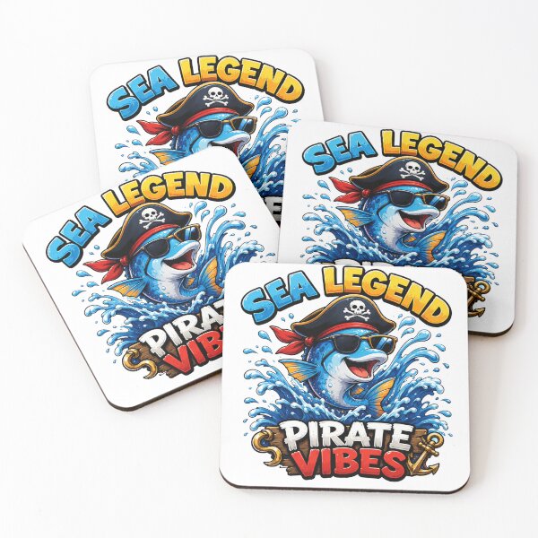 Item preview, Sea Legend Pirate Vibes Funny Pirate Fish Cartoon T-Shirt designed and sold by M.Store.