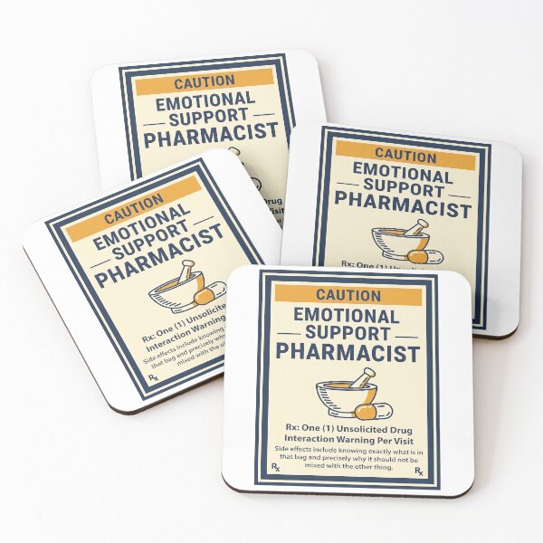 Item preview, Emotional Support Pharmacist Warning Label Funny Sarcastic Gift designed and sold by Osmose-Studio ⭐⭐⭐⭐⭐.
