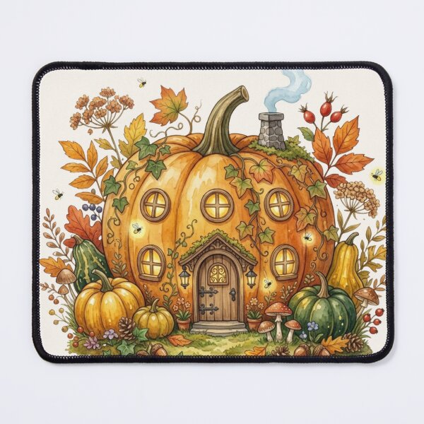 Item preview, Pumpkin Fairy House Autumn Cottagecore Art designed and sold by CalmCapy Co.
