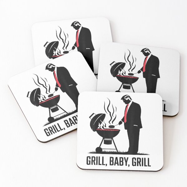 Item preview, Grill Baby Grill Funny Trump Silhouette 4th of July BBQ T-Shirt designed and sold by RKdrawings.