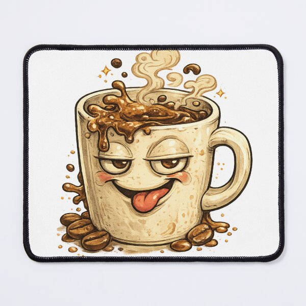 Item preview, Cheeky cartoon coffee cup mascot splashing hot coffee designed and sold by ARIN2550.