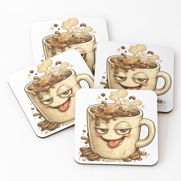Item preview, Cheeky cartoon coffee cup mascot splashing hot coffee designed and sold by ARIN2550.