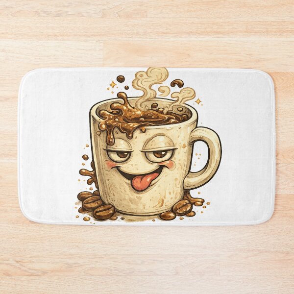 Item preview, Cheeky cartoon coffee cup mascot splashing hot coffee designed and sold by ARIN2550.