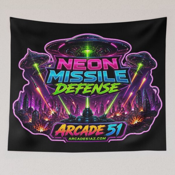Item preview, Neon Missile Defense designed and sold by Arcade51az.