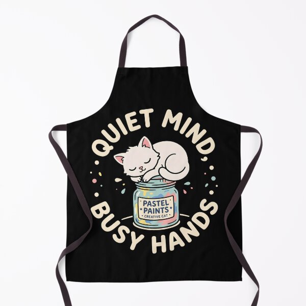 Item preview, Quiet Mind Busy Hands Pastel Paints Cat designed and sold by SplashTastic.