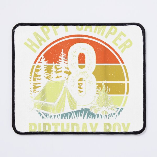 Item preview, Happy Camper 8 Funny Camping Campfire 8th Birthday Boy T-Shirt designed and sold by RKdrawings.