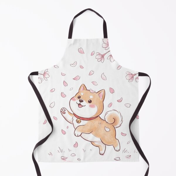 Item preview, Cute Happy Shiba Inu Dog Jumping in Cherry Blossom Sakura Rain Illustration designed and sold by TaiwanMemory.
