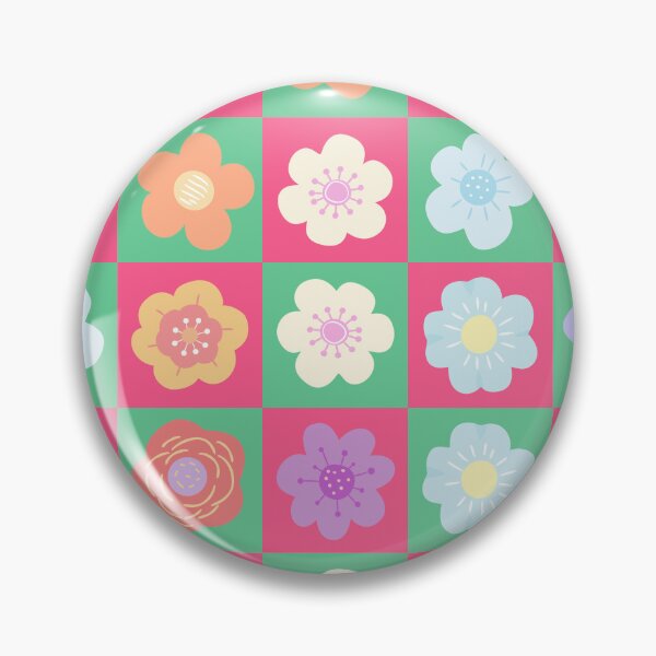 Item preview, Retro Floral Checkerboard Pattern designed and sold by HappySunday001.