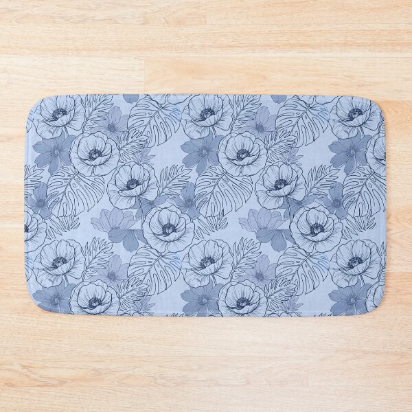 Item preview, Blue Botanical Seamless Poppy Pattern designed and sold by SplashTastic.