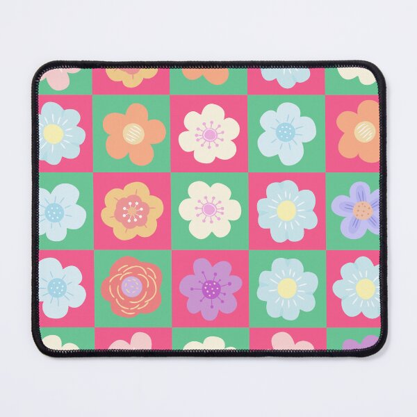 Item preview, Retro Floral Checkerboard Pattern designed and sold by HappySunday001.
