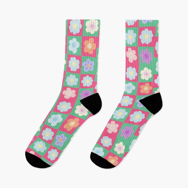 Item preview, Retro Floral Checkerboard Pattern designed and sold by HappySunday001.
