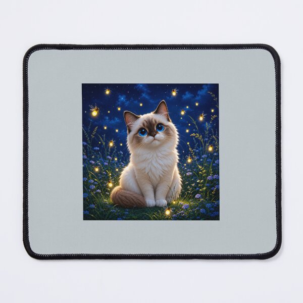 Item preview, 'Sapphire the Midnight Firefly Kitty' designed and sold by Cutes Creatives Co.