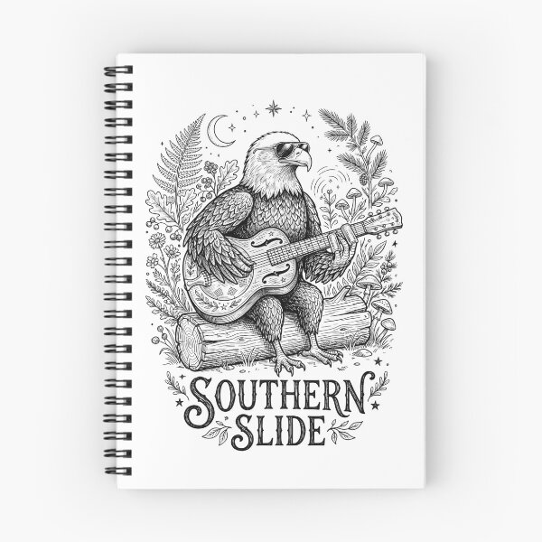 Item preview, Southern Slide Vintage Engraving Eagle Guitar Illustration Graphic Tee designed and sold by Ortsas.