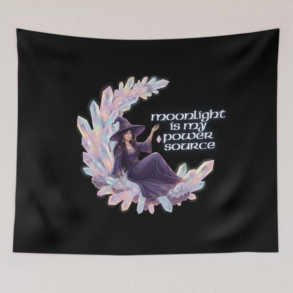 Item preview, Moonlight Is My Power Source | Crystal Moon Witch Celestial Magic designed and sold by Starlett Designs.