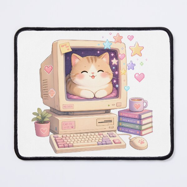 Item preview, Retro Computer Kawaii Cat Lover Gift designed and sold by KooksStudio.