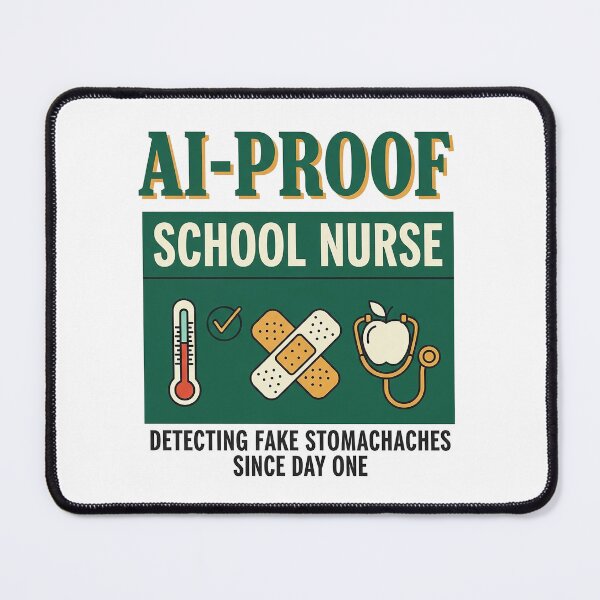 Item preview, School Nurse AI Proof Funny Frontline Detecting Fake Illness Gift designed and sold by Osmose-Studio ⭐⭐⭐⭐⭐.