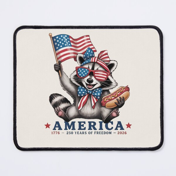 Item preview, Patriotic Raccoon 4th Of July – Funny Trash Panda USA Flag Hot Dog T-Shirt designed and sold by ZyxDes.