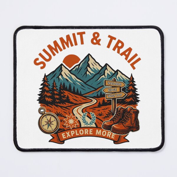 Item preview, Vintage Summit Trail Hiking Vector Badge Logo designed and sold by Gabe1983.