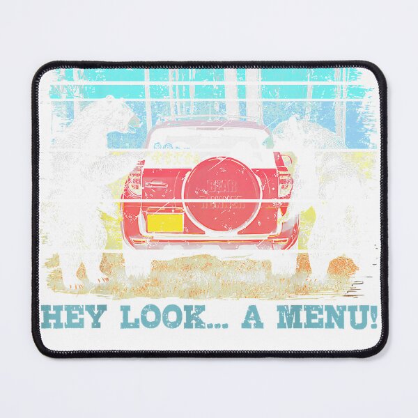 Item preview, Hey Look A Menu Funny Bear Camping Retro Vintage Camper Car T-Shirt designed and sold by KTY-NUSS.