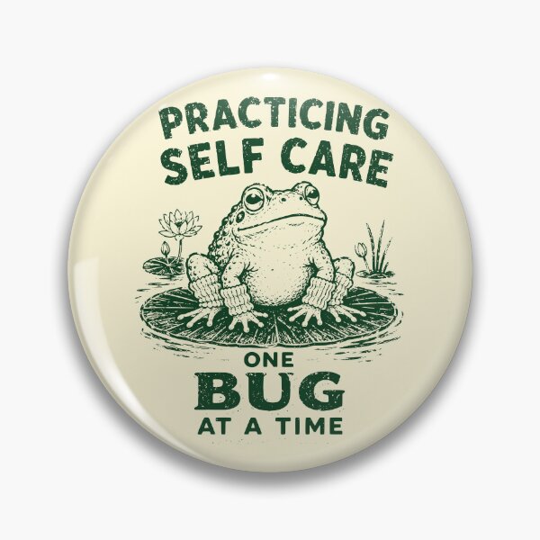 Item preview, Vintage Frog Practicing Self Care designed and sold by Imaginationbeyond.