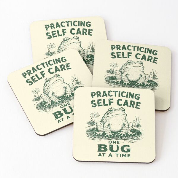 Item preview, Vintage Frog Practicing Self Care designed and sold by Imaginationbeyond.