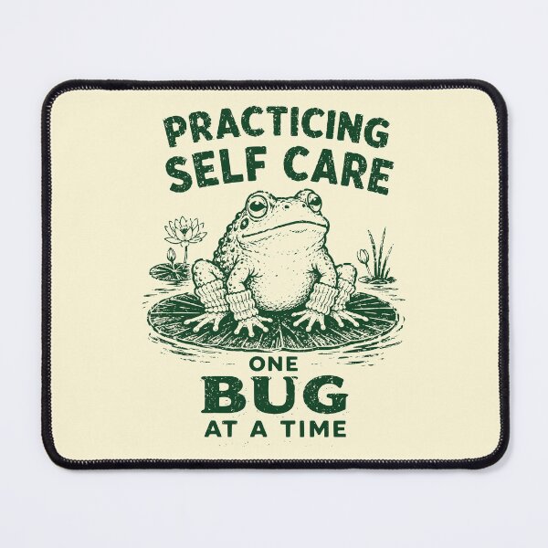 Item preview, Vintage Frog Practicing Self Care designed and sold by Imaginationbeyond.
