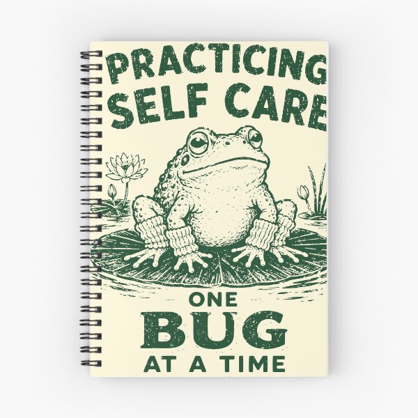 Item preview, Vintage Frog Practicing Self Care designed and sold by Imaginationbeyond.