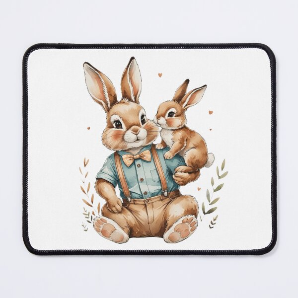 Item preview, Sweet Papa Bunny And Baby Rabbit Watercolor Father's Day designed and sold by AQUILAKREO.