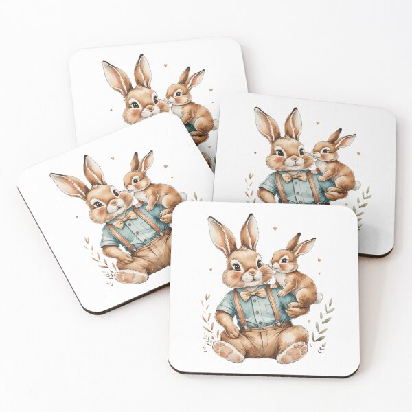 Item preview, Sweet Papa Bunny And Baby Rabbit Watercolor Father's Day designed and sold by AQUILAKREO.