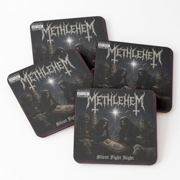 Item preview, MethleHAM: Silent Fight Night | Black Metal Christmas Parody Album Cover designed and sold by RockyLambda.